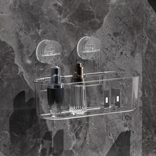 Bathroom Suction Shelf – No Drilling Needed, Tidy Up Your Space!