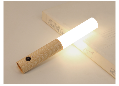 Hot-Selling Wood Grain Motion Sensor Night Light – LED Rechargeable for Bedroom & Hallway