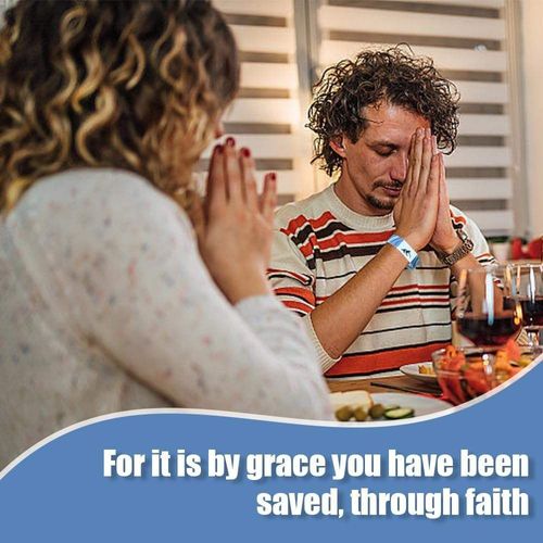 Daily Bible Verse Bracelet (Light Gray) - Ideal for Prayer and Blessing, with Built - in Smart Chip, NFC Sensing Function, High Elasticity, and Waterproof Feature