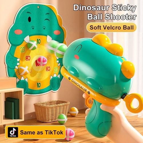 Bestselling Dinosaur Ball Gun - Soft Velcro Balls, Safe & Harmless, Parent-Child Interactive Toy, ABS Material, Colors Shipped Randomly