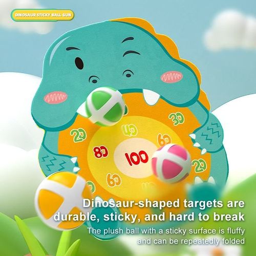 Bestselling Dinosaur Ball Gun - Soft Velcro Balls, Safe & Harmless, Parent-Child Interactive Toy, ABS Material, Colors Shipped Randomly