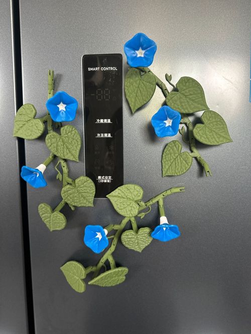 Hot-selling Morning Glory Magnetic Refrigerator Stickers: 3D Printed, Freely Combinable, Versatile, Vivid & Interesting, Colors Shipped Randomly