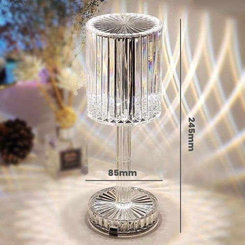 Hot-Selling Crystal Table Lamp — Creates a Romantic Ambiance, Soft Lighting, Touch Control, 3-Level Dimming, Rechargeable with USB Port