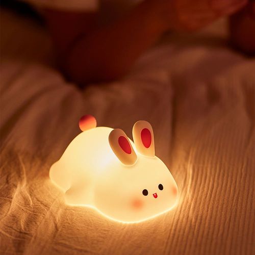 Bestselling Home Use Silicone Night Light - Big Face Rabbit | Cute Design, Soft Lighting, Touch Control with 3 Brightness Levels, USB Rechargeable