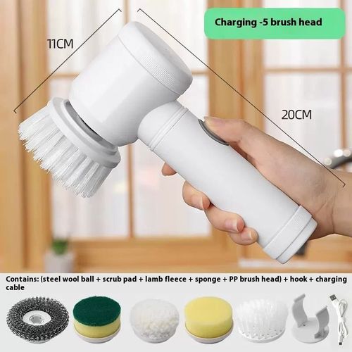 Hot-selling Multifunctional Electric Cleaning Brush —— Suitable for kitchens, bathrooms, toilets and other places. It is rechargeable (equipped with a USB interface) and comes with 3 brush heads, effectively removing stubborn stains