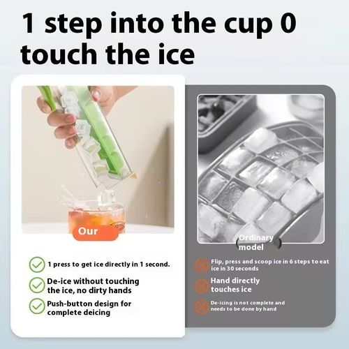 Best-selling Summer Essential: One-handed Operation Ice Cube Tray, 6-grid Design, Food-grade PP Material, Safe & Eco-friendly, Colors Shipped Randomly