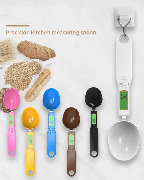 Hot-selling Household White Spoon-shaped Electronic Scale - Suitable for Measuring Ingredients, Milk Powder, with 0.1g Accuracy