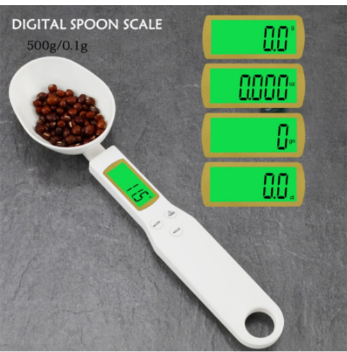 Hot-selling Household White Spoon-shaped Electronic Scale - Suitable for Measuring Ingredients, Milk Powder, with 0.1g Accuracy