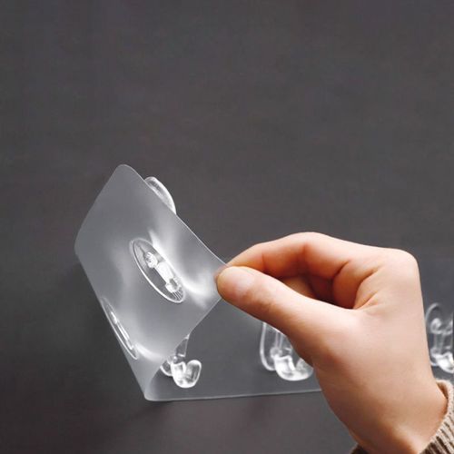 Transparent PVC Double-Sided Adhesive Wall Hooks – Home Hanging Racks for Hats, Coats, Towels & Miscellaneous Items | Buy 1 Get 2 Free