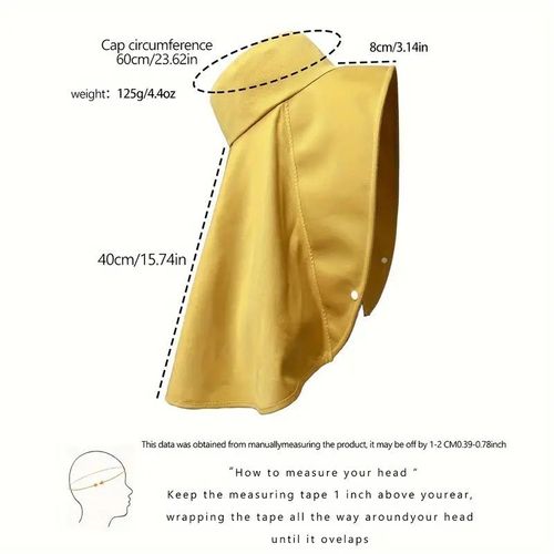 Large shawl sun protection Muslim hat, women's neck protection hat, wide brim shawl sun protection ponytail hat