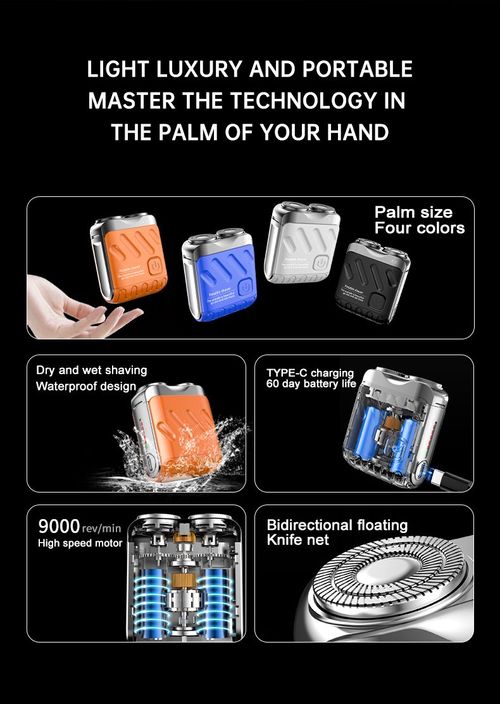 Men's Mini USB Rechargeable Portable Pocket Electric Shaver (Orange)