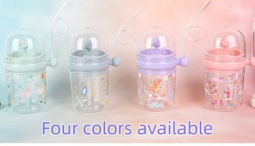 Whale spray cup, cup that sprays water, elementary school students and babies cute fountain cup