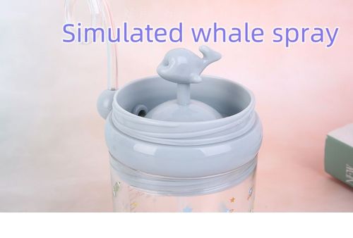 Whale spray cup, cup that sprays water, elementary school students and babies cute fountain cup