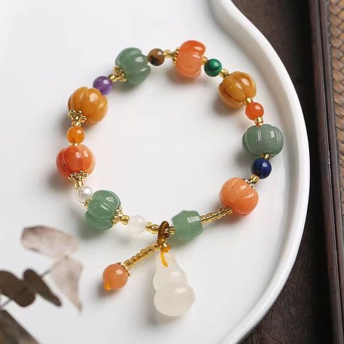 Hot-selling gold pumpkin bracelet for women, elegant and light luxury, versatile, ladies' traditional Chinese style