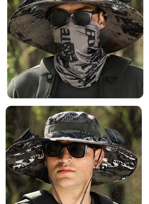 Hot Selling Summer Outdoor Wide Brim Solar Fan Sun Hat for Men and Women - Hiking Sun Protection with USB Charging and Dual Solar Cooling Fan