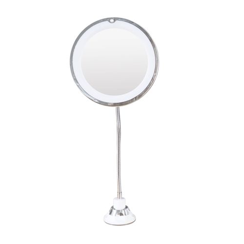 MFlexible Mirror LED light-filling suction cup makeup mirror 10 times magnification universal 360 degree folding mirror