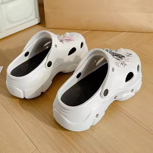 Waterproof Non-slip Wear-Resistant Thick Bottom Heightening Garden Hole Shoes Female Clog