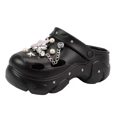 Waterproof Non-slip Wear-Resistant Thick Bottom Heightening Garden Hole Shoes Female Clog