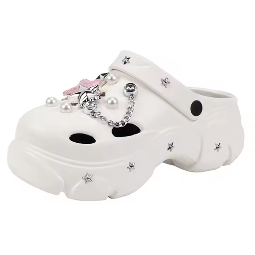 Waterproof Non-slip Wear-Resistant Thick Bottom Heightening Garden Hole Shoes Female Clog