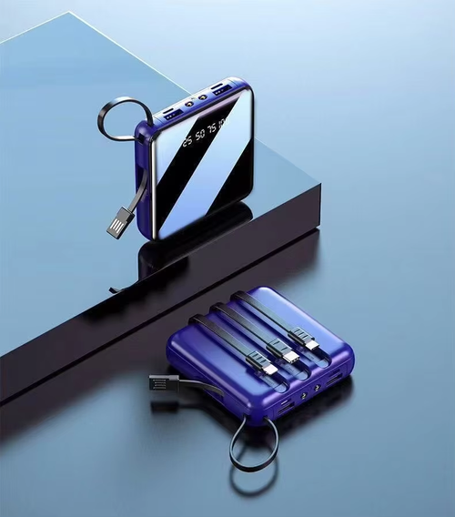Mini Power Bank 10000Mah With Cable Fast Charger External Battery Portable Charger External Battery Powerbank