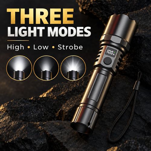 Digital Display Rechargeable Zoom Torch