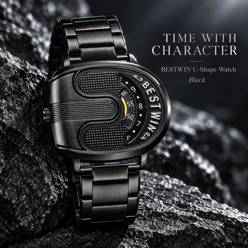 BESTWIN U-Shape Quartz Watch - Gold or Black