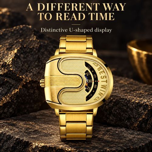 BESTWIN U-Shape Quartz Watch - Gold or Black
