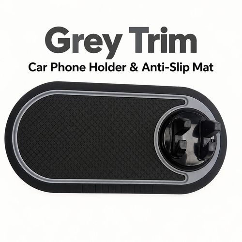 Car Phone Holder & Anti-Slip Dashboard Mat with 360° Rotating Cradle