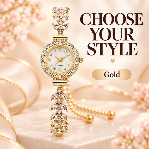 Women's Mermaid-Style Gold-Tone Bracelet Watch