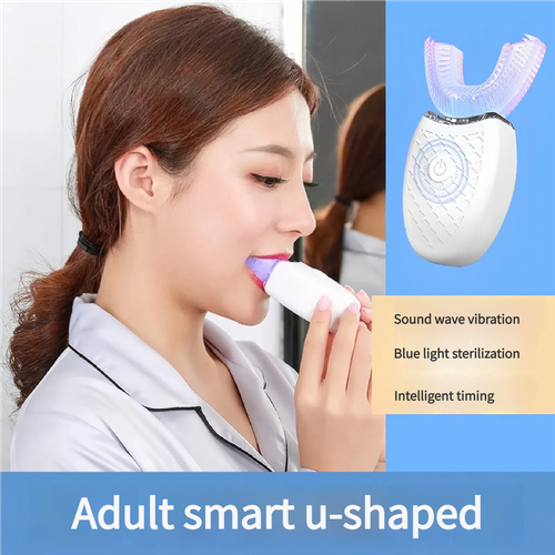 U-Shaped Electric Toothbrush Fully Automatic Waterproof 30-Second Oral Cleaning Fully Washable with Ultrasonic Teeth Cleaner