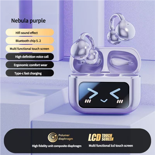 Touchscreen headphones, wireless Bluetooth headphones, high-end sound quality, with screen, sports clip-on earbuds