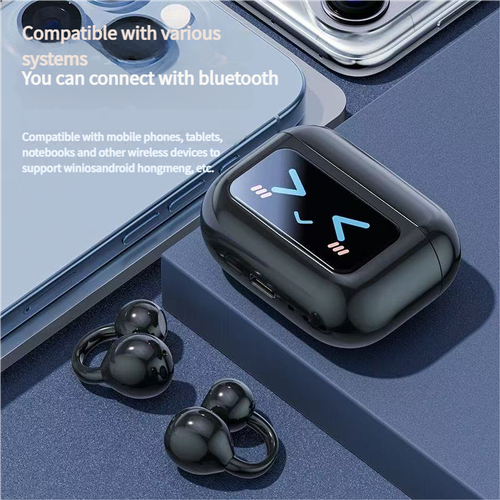 Touchscreen headphones, wireless Bluetooth headphones, high-end sound quality, with screen, sports clip-on earbuds