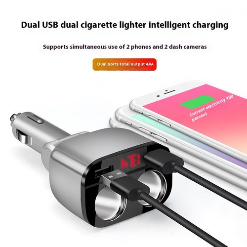 2025 New Car Charger Adapter - Dual USB Ports Fast Charging, Universal for All Vehicles in Africa