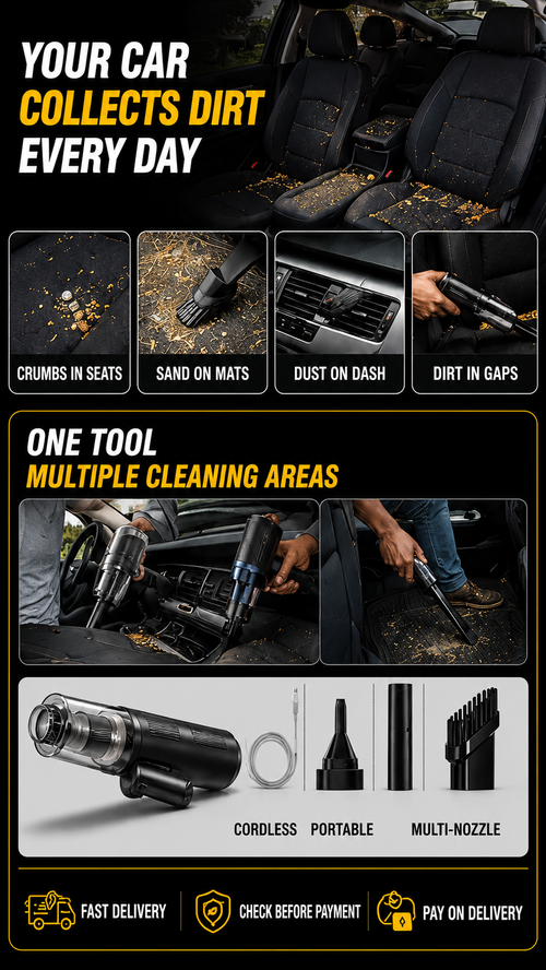 🔥HOT SALE🔥 COD！Wireless Car Vacuum Nairobi Inventory | Ships in 48 Hours | 7-Day No-Questions-Asked Returns and Exchanges. Cash-on-Delivery orders will be shipped from our Nairobi warehouse within 48 hours. Delivery takes 1–3 business days.