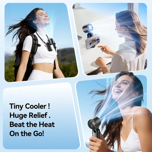 4-in-1 Portable Handheld Turbo Fan with 199 Speed Settings, 21,000 RPM Powerful Airflow, 12H Runtime, Digital Display, 120° Foldable Personal Mini Desk Fan for Travel, Home, and Office
