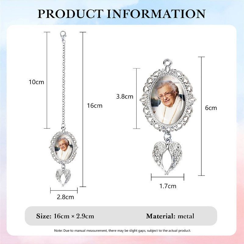 Personalized Graduation Tassel Photo&Text Charm with Angel Wing