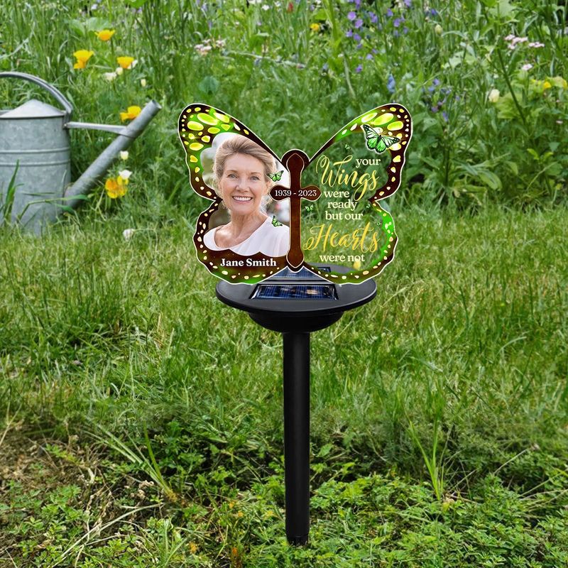 Custom Photo Your Wings Were Ready - Personalized Custom Solar Light