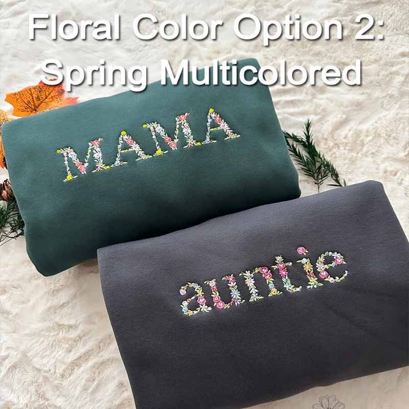 🌸 Everbloom - Embroidered Floral Mama Sweatshirt for Mom & Grandma