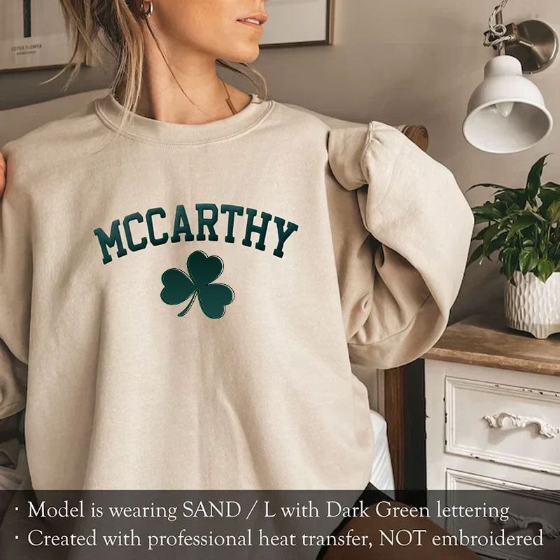Personalized Name St Patrick's Day Shamrock Sweatshirt