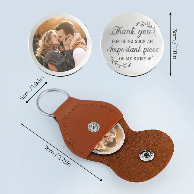 Custom Photo Thank You For Being Such An Immportant Piece Of My Story - Couple Personalized Custom Pocket Hug - Gift For Husband Wife, Anniversary