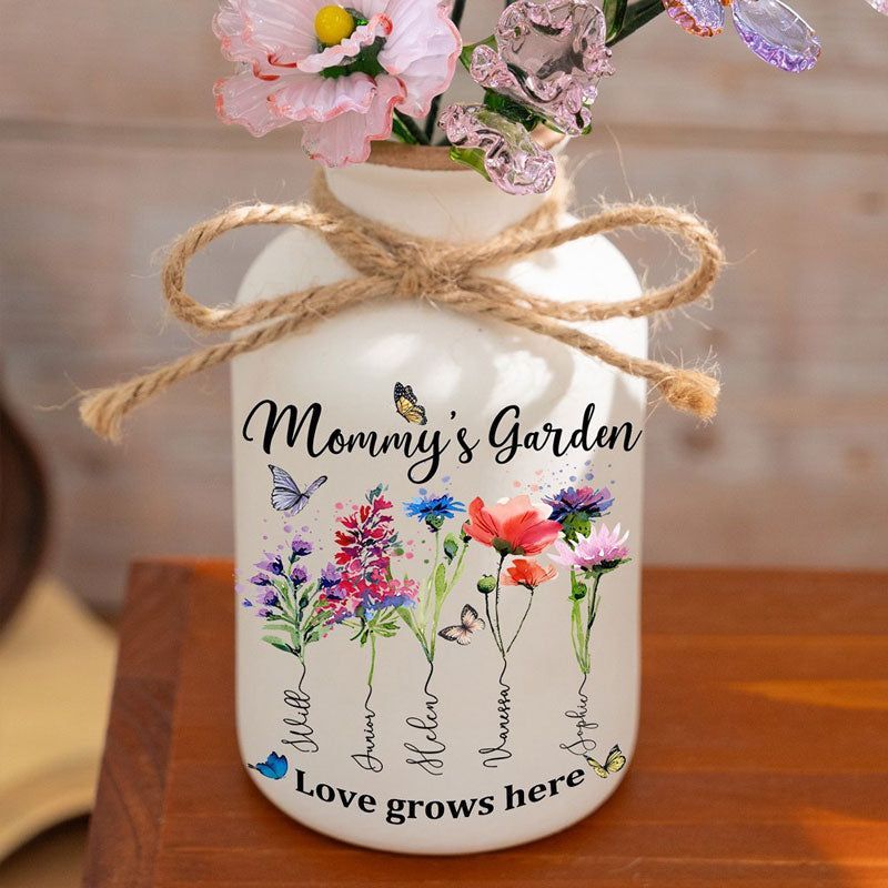 Custom Grandma Garden Nativity Vase for Mother's Day Gift