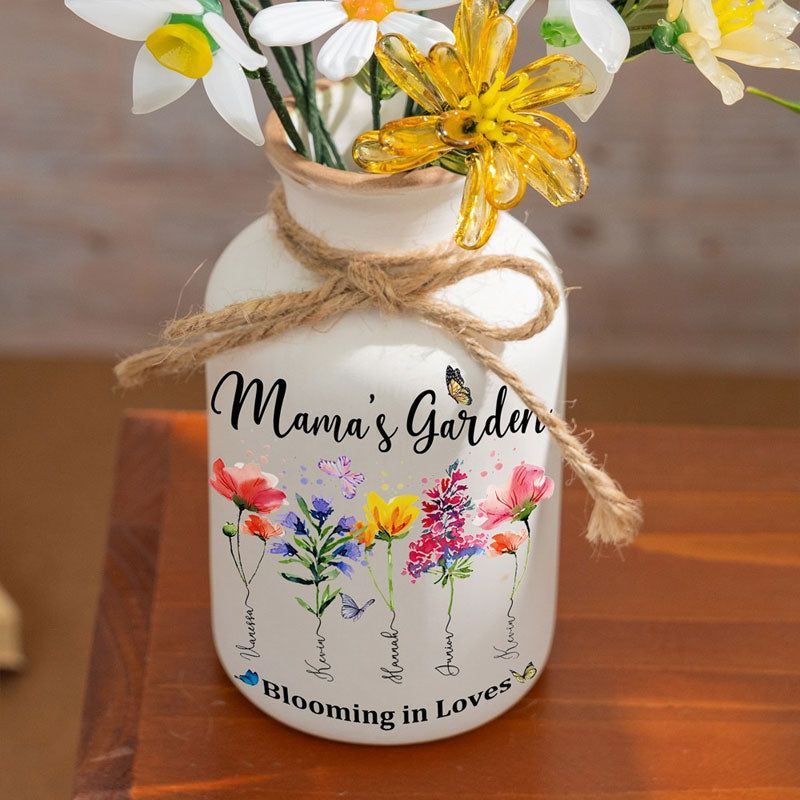 Custom Grandma Garden Nativity Vase for Mother's Day Gift