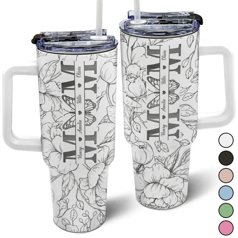 Mom Grandma Nana - Personalized 40oz Tumbler With Straw