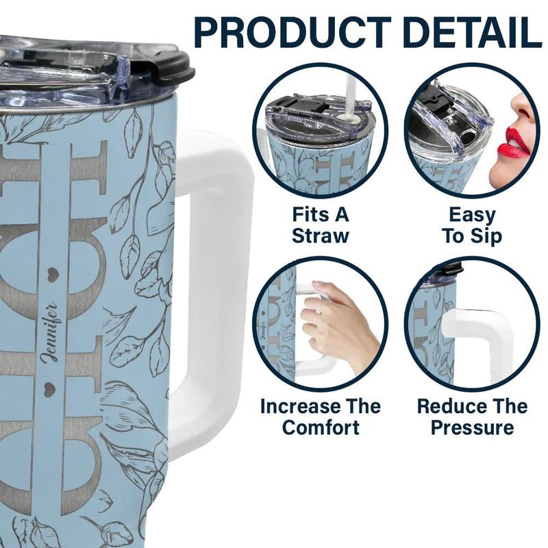 Mom Grandma Nana - Personalized 40oz Tumbler With Straw