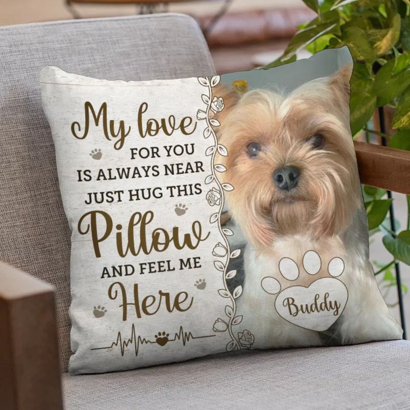 Custom Photo Four Paws, One Heart - Memorial Personalized Custom Pillow - Sympathy Gift For Pet Owners, Pet Lovers