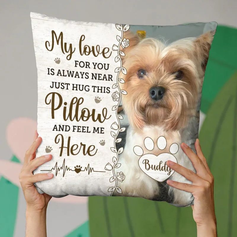 Custom Photo Four Paws, One Heart - Memorial Personalized Custom Pillow - Sympathy Gift For Pet Owners, Pet Lovers