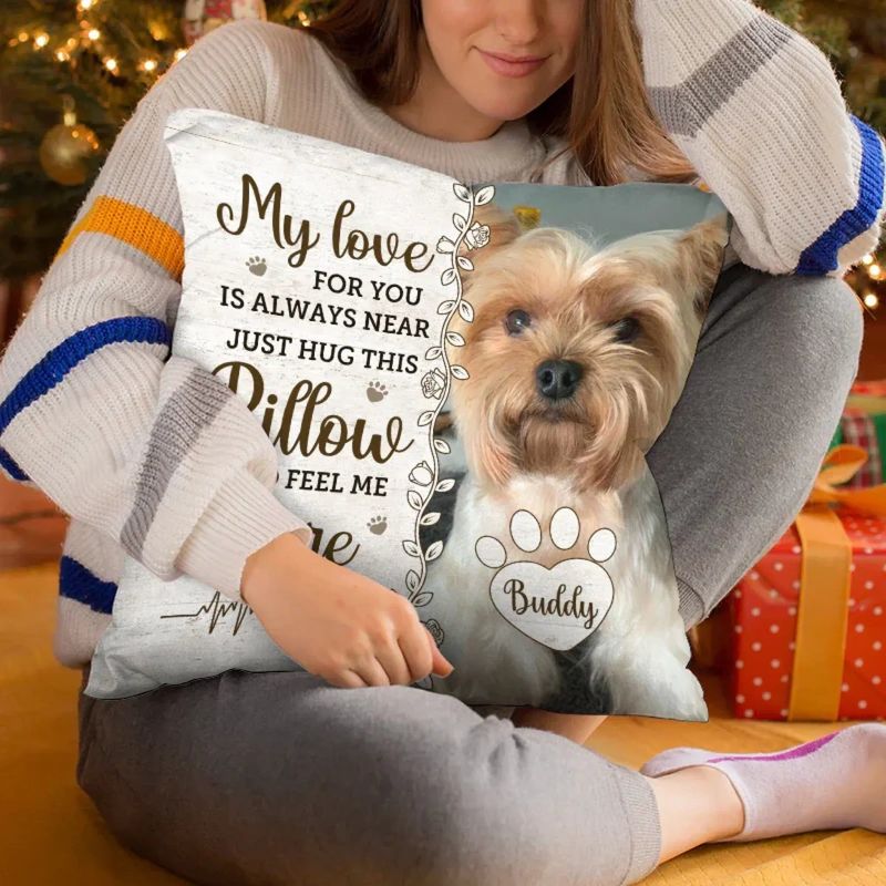 Custom Photo Four Paws, One Heart - Memorial Personalized Custom Pillow - Sympathy Gift For Pet Owners, Pet Lovers