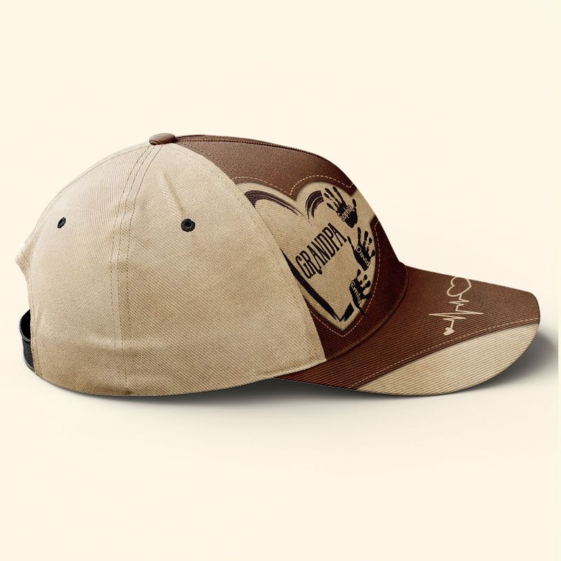 Grandpa Dad Kids Handprints - Personalized Classic Cap
