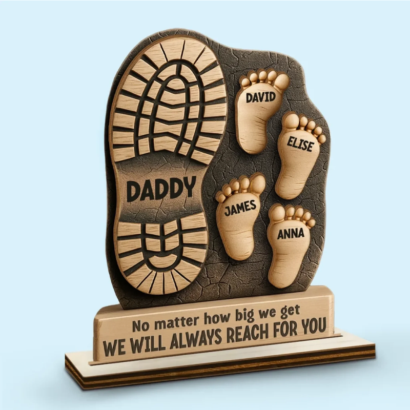 Customized Family Personalized Shape Double Layer Wooden Sign Father's Day Gift