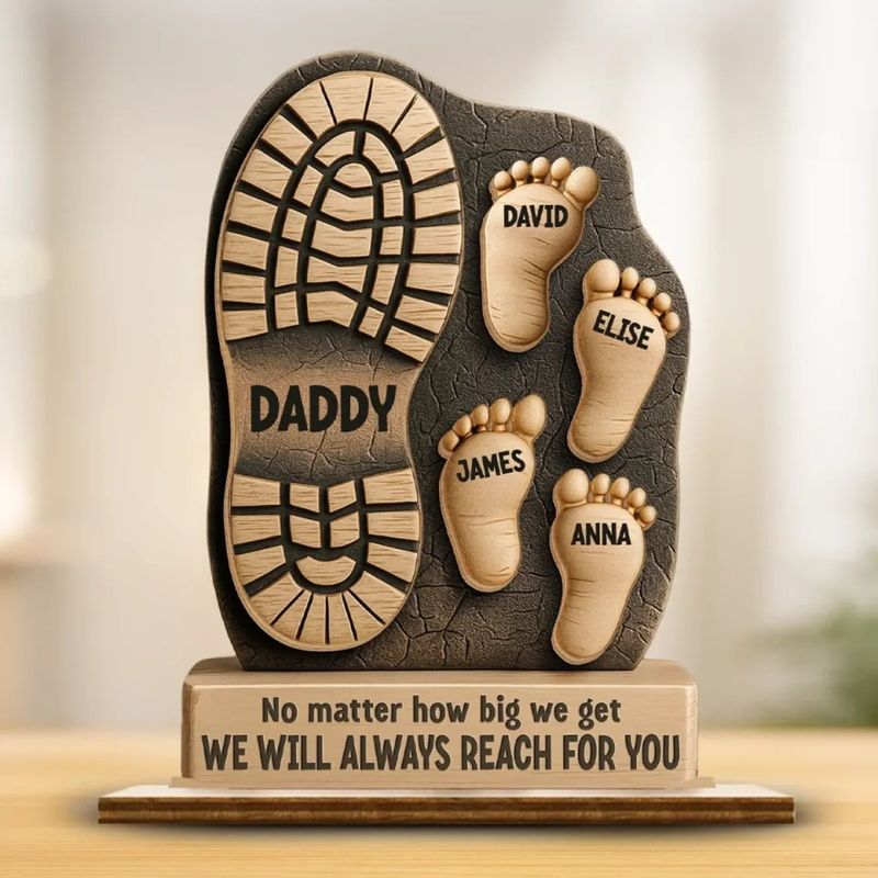 Customized Family Personalized Shape Double Layer Wooden Sign Father's Day Gift